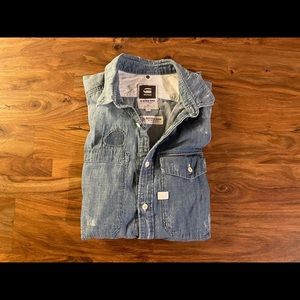 G-Star Raw Landoh Restored Denim Long Shirt - med